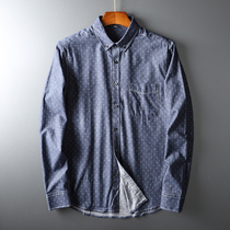 Double-sided different color hipster foreign trade Mens factory cut tail goods mens casual long sleeve shirt shirt tide