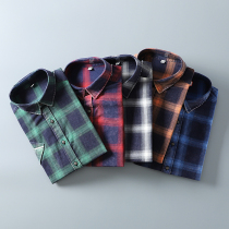 Cotton dyed fabric plaid shirt foreign trade tail single cut mens summer plaid short sleeve shirt shirt tide