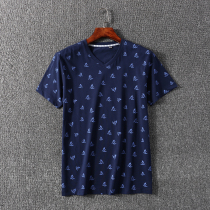 性价比好货 夏季薄款 外贸男装工厂剪标尾货小V领短袖T恤衫上衣潮