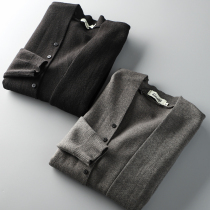 Early spring new cardigan sweater Foreign Trade mens fashion slim knitted jacket fashion button solid color sweater tide