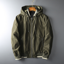 The shopkeepers self-contained youth and age-old spring new mens solid color hooded casual jacket jacket jacket coat jacket