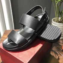 Cow leather foreign trade tail single mens summer new mens comfortable sandals slippers mens shoes trendy shoes