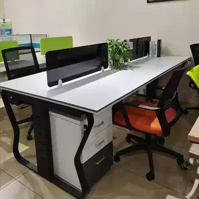 Staff desk 4 6 people Financial Computer chair combination Station 4 6 Modern Office screen card table