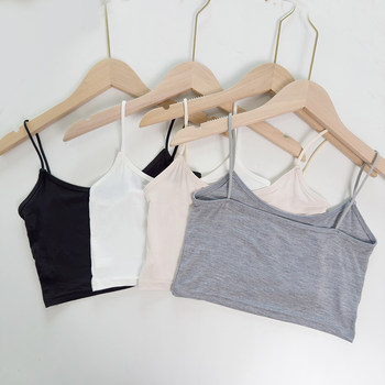 Summer Short Camisole for Women, Slim Fit, Anti-Exposure Lining, Slimming, Student Undershirt, Half-Length Anti-Exposure Tank Top