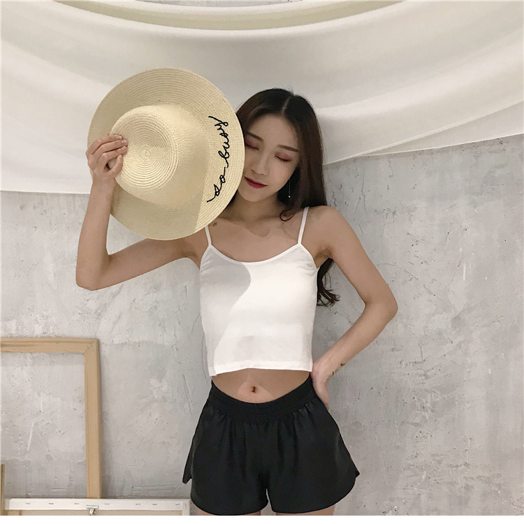 Bọc ngực vest với lỏng rốn chống ánh sáng sling nửa phương thức ngắn nữ mùa hè ống áo sơ mi hàng đầu shop thời trang nữ