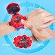 Spider-Man Iron Man Avengers Flip Electronic Watch Toy ກາຕູນເດັກນ້ອຍ 24 ຮູບພາບ Time Boy Projection Watch