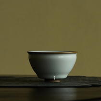 Zhenshantang Ru Kiln Hanging Glaze Master Cup Single Large Moon White Tea Cup Can Raise Large Tea Cup Gift Box