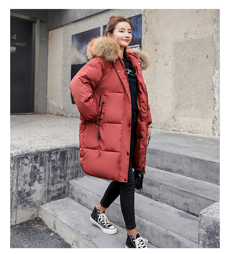 Bà bầu mặc quần lót cotton nữ phiên bản Hàn Quốc phần dài rộng cỡ lớn thời kỳ mang thai áo khoác cotton dày áo khoác mùa đông váy áo bà bầu