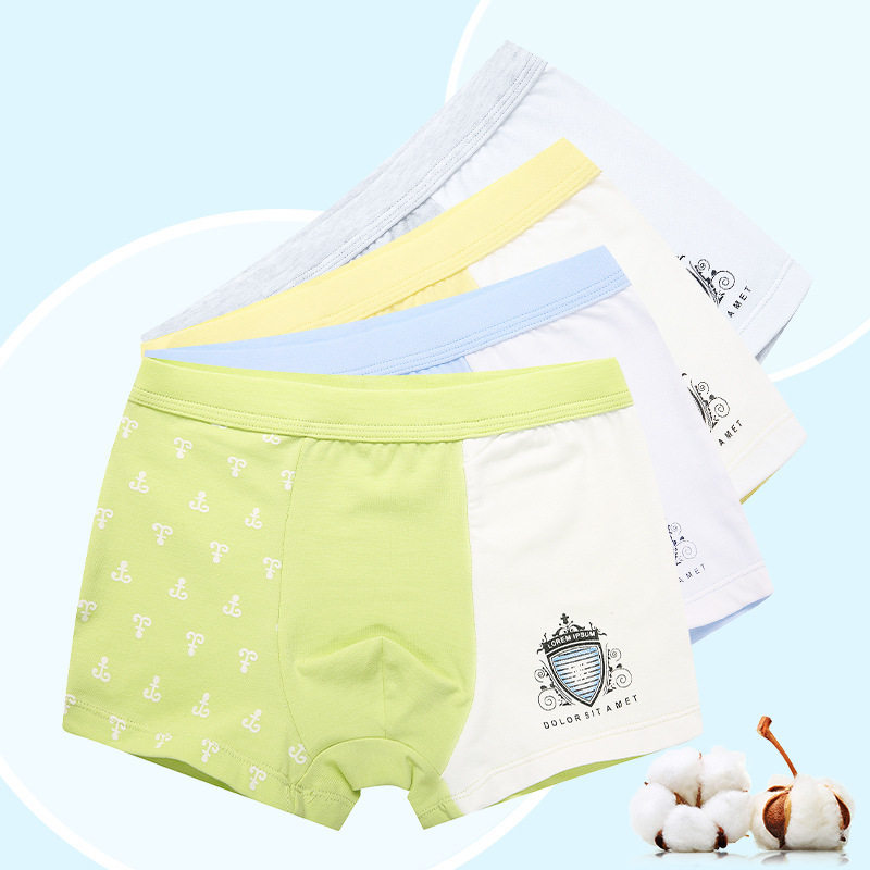 2 packs 12 children boys 10 cotton underwear 9 medium and big children's underwear 15-year-old primary and secondary school students 5 boxer pants