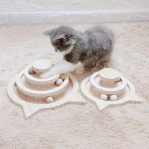 Wooden Cat Turntable Cat Toy Cat Turntable Ball Puzzle Mouse Teasing Cat Stick Pet Cat Grabbing Board Toy Cat Toy