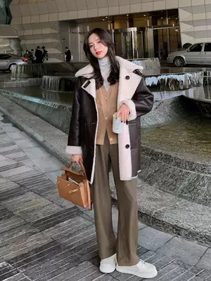 Imported Merino real fur one female two-sided lamb fur long coat stand collar 2021 New