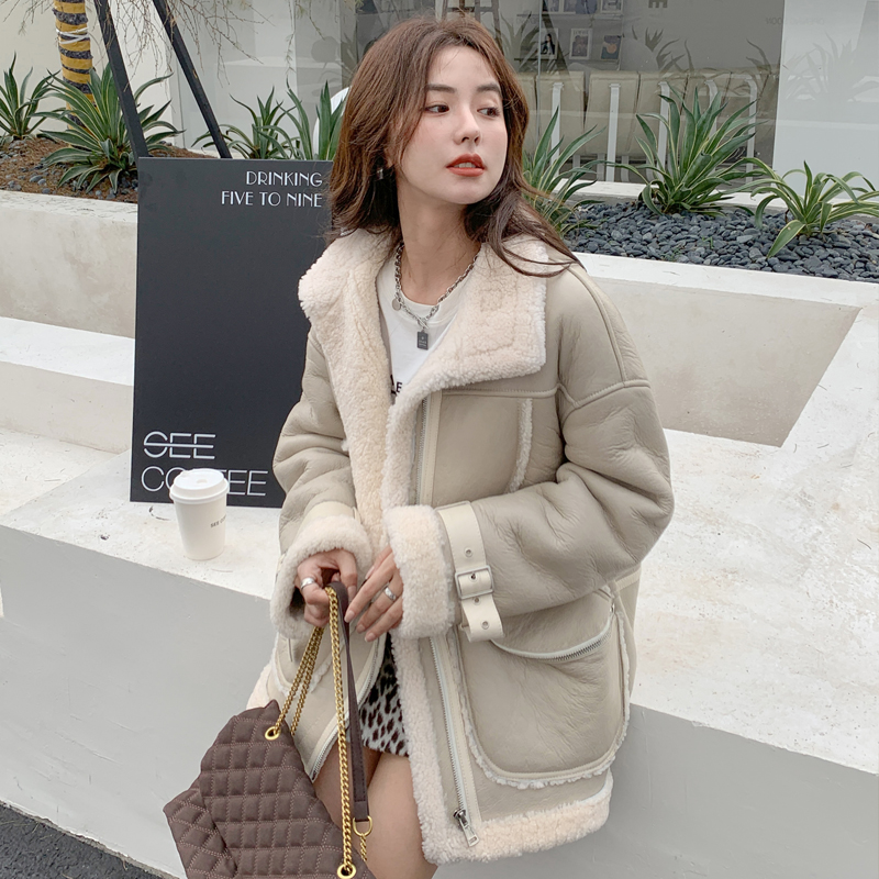 Imported Melislave Fur Integrated Leather Grass Jacket Woman Winter New Real Lamb Wool Sheen Cut Down Young big clothes