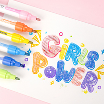 Shiny Fluorescent Pen 3 5 Coarse Head Student Dreamy Flash Color Plotter Pen Bright Shiny Flash Pen Multicolored Metal Water Pen