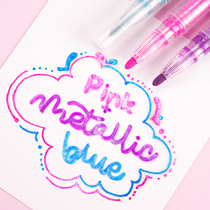 Shiny Pearlescent Fluorescent Mark Pen Hand Ledger Special Students Make Notes Colorful Marker Pen Mesh Red Streaming Sand Marking Pen