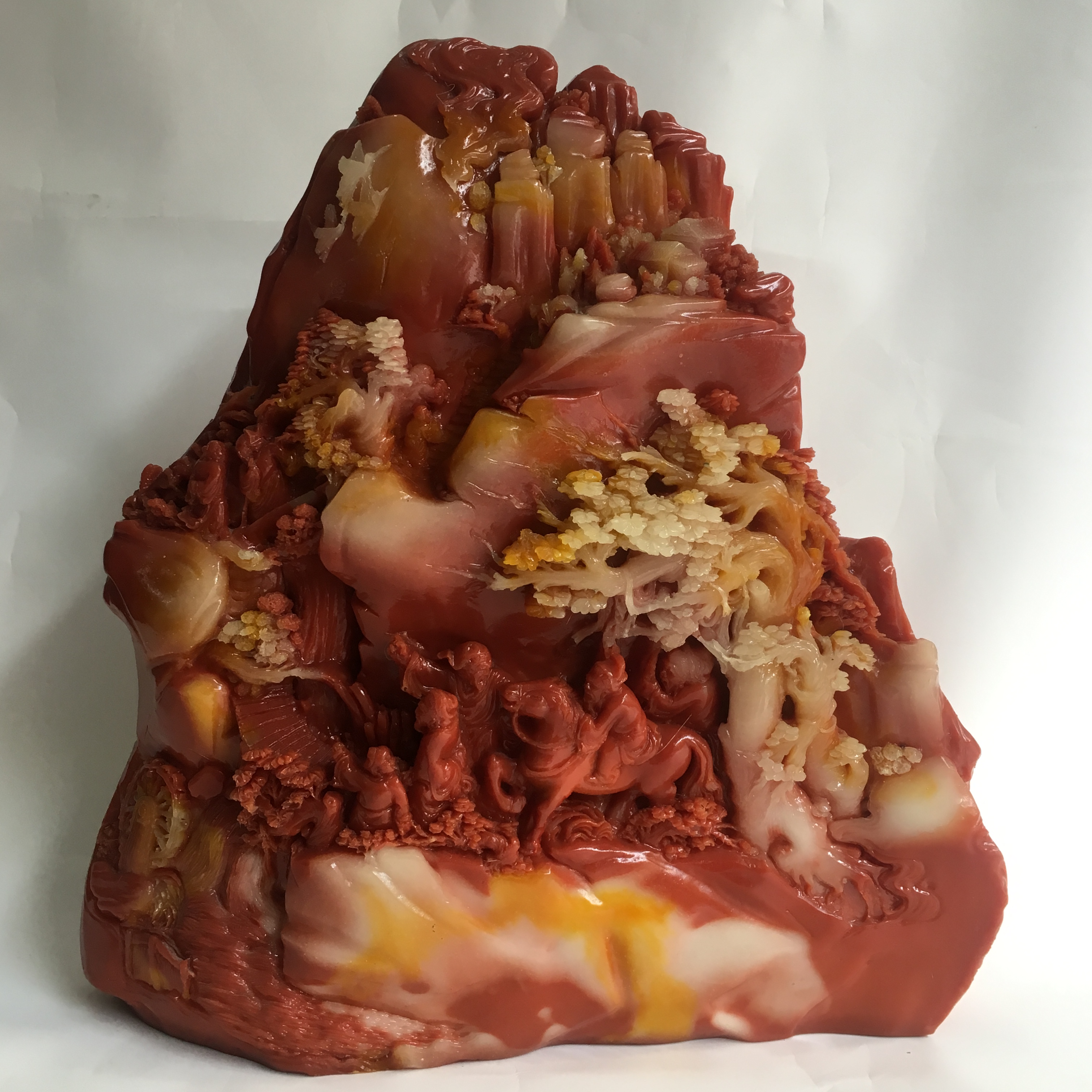 Home Swing Decoration Chishstone Ornamental Living Room Imitation Shoushan Stone Engraving Modern Craft Gift Hem Accessories TV Cabinet Office Desktop