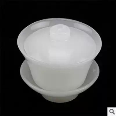 Natural white jade tea cup super white marble bowl tea cup high-grade gift Jade Tea Set Decoration