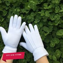 Winter thickened and velvet white gloves three tendons ceremonial parade concierge duty security comfortable breathable dancing Gymnastics