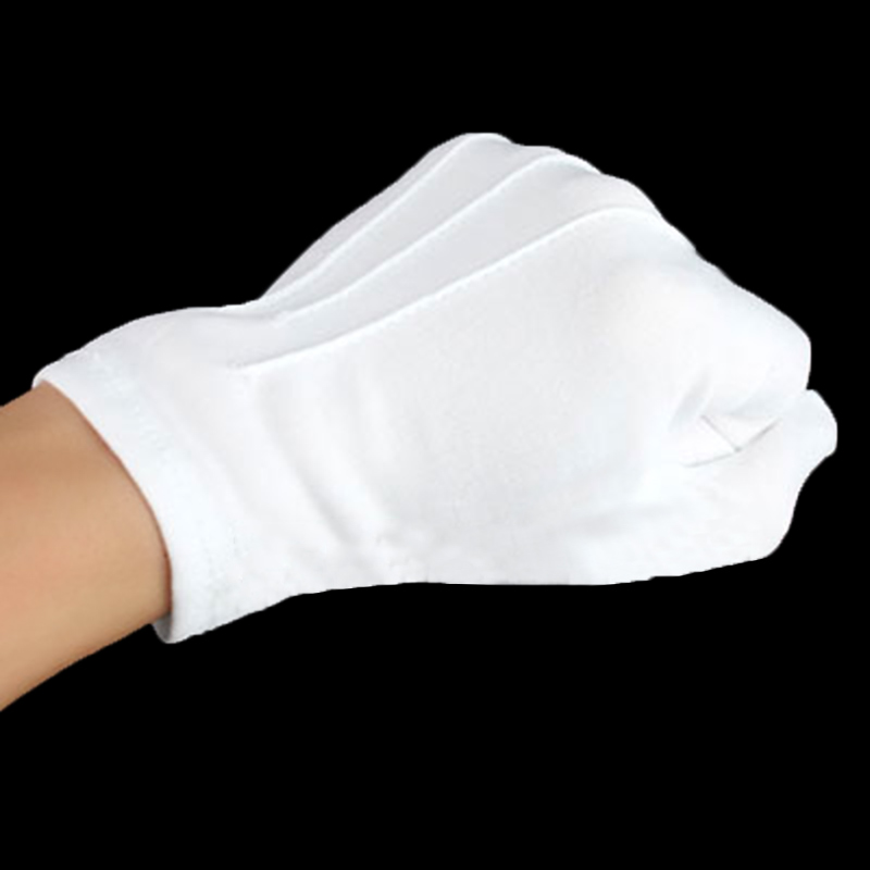 Men's Women's New Style Universal Pure White Security Command Gift Instrument Work Gloves Square Event