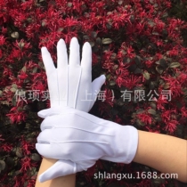 White glue point non-slip etiquette concierge gloves three-tendon military parade security duty driving wheel bead spot promotion