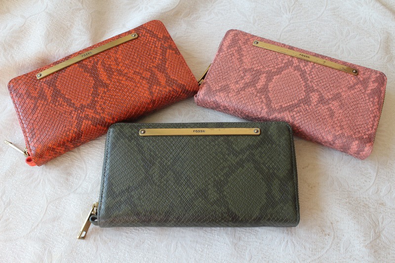 Fossil New Snake-Patterned Cowhide Handbag, Long Women's Wallet, Phone Bag, Minor Flaws, Limited-Time Special Offer