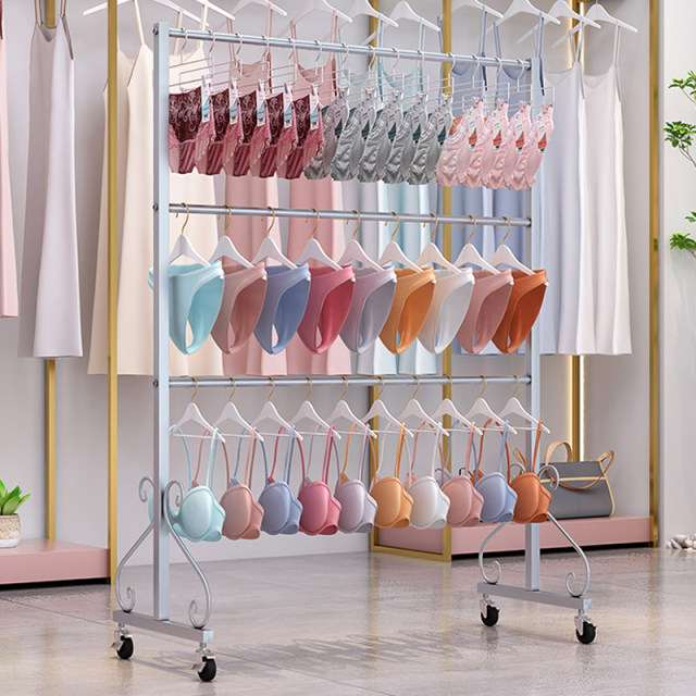 underwear store shelf display rack street stall bra rack single-sided wall underwear rack double-sided mobile bra side hanging rack