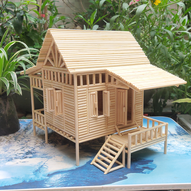 Disposable Chopsticks Handmade Stilt House DIY Material Kit Creative Crafts Assembly Student Project House Model