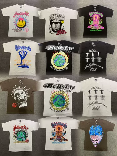 2023 SS Hellstar Studios футболка европейская и американская бренда прилив Pure Cotton Print