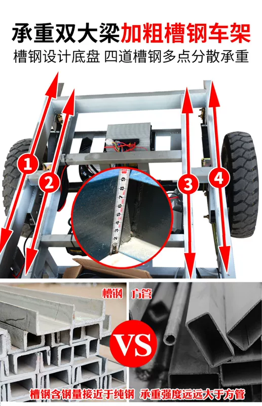 Xe bốn bánh chạy bằng điện dành cho người lớn xe hạng nặng đóng kín xe bốn bánh dầu và điện xe chở hàng người lớn sử dụng kép - Xe đạp điện