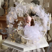 Net red Scape Deer Cake Decoration Swing Purple Deer Horns Girl Goddess Birthday Party Sweet Table Dress