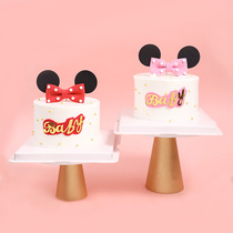 Baking Cake Decoration Mesh Red Spot butterfly knots Mickey Mouse Head BABY plug-in children Birthday Sweet Table Decoration