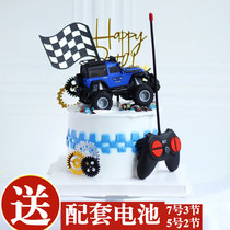 Electric Remote Control Car Cake Decoration Swing Piece Off-road Bike Mountain Bike Toy Boy Birthday Party Sweet Table Dress