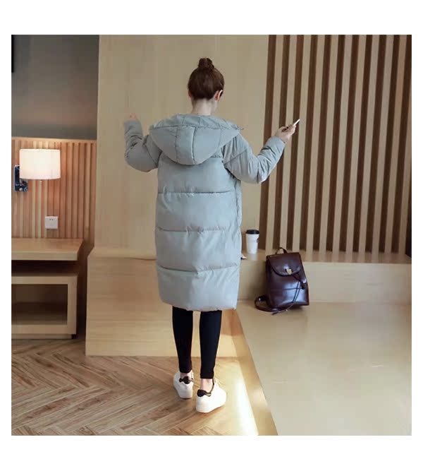Áo khoác cotton chống mùa xuống bánh mỳ nữ mùa đông 2018 Áo khoác cotton mới phiên bản Hàn Quốc của chiếc áo khoác dài đến đầu gối bằng vải cotton BF áo phao nữ mũ lông