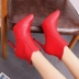 Booties nữ mùa xuân và mùa thu 2019 mới bốt cổ ngắn Giày ống