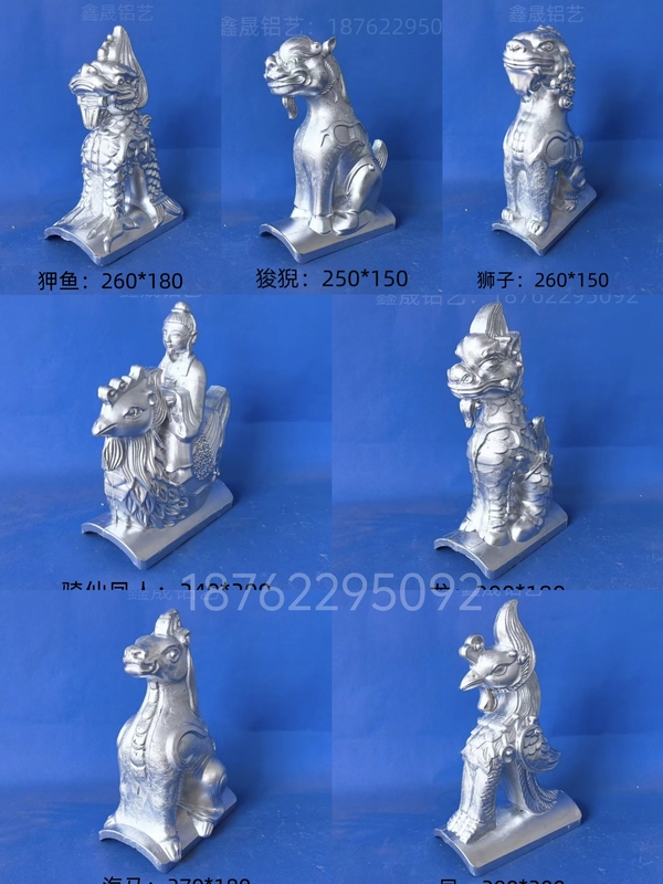 Aluminum Alloy Crafts, Ancient Building Ornaments, Riding Phoenix People Figurines Aluminum Alloy Crafts, Ancient Building Ornaments, Riding Phoenix People Figurines