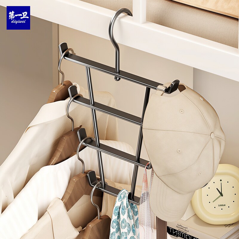 Multifunctional Double-Sided Clothes Hanger Storage Rack with Hooks, One Hook for Multiple Items, Space-Saving Multifunctional Dormitory Organizer Multifunctional Double-Sided Clothes Hanger Storage Rack with Hooks, One Hook for Multiple Items, Space-Saving Multifunctional Dormitory Organizer