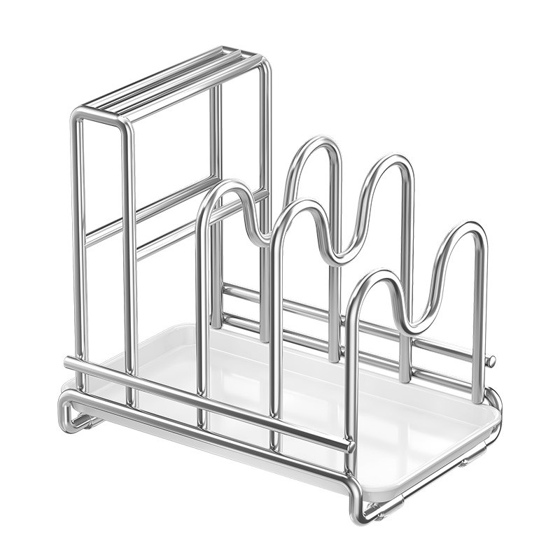 Pot Lid Rack, Countertop Spatula and Cutting Board Rack, Kitchen Integrated Storage Rack, Household Vertical Cutting Board and Knife Holder