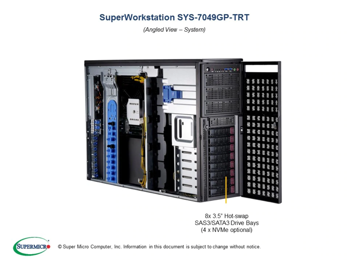 Super server 7049GP-TRT can configure the whole machine