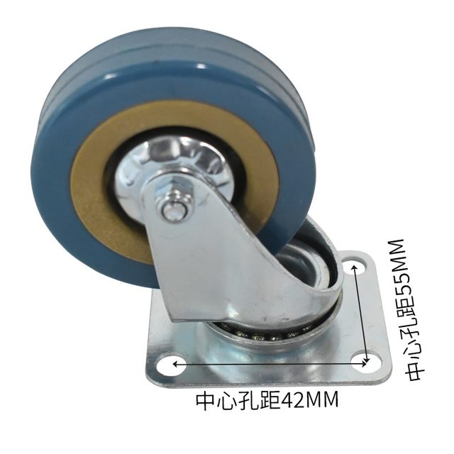 Toshida universal wheel rubber caster 3-inch industrial flatbed trolley trailer wheel silent wear-resistant ໂຄງຮ່າງການການຄ້າ