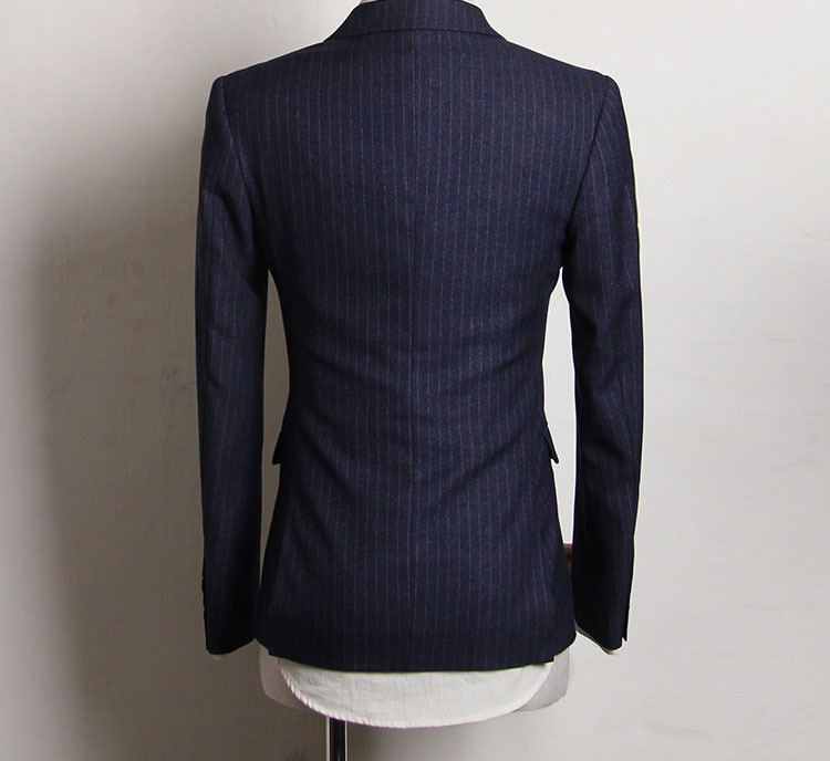 Bộ vest nam ba mảnh Váy cưới chú rể đôi ngực kinh doanh chuyên nghiệp phiên bản Hàn Quốc của bộ đồ tự canh quần nam