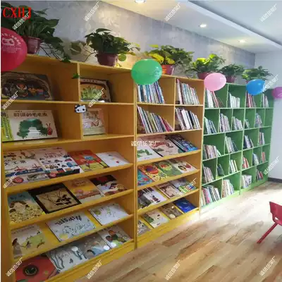 Wooden shelves Book showcase Picture book gallery bookcase bookshelf combination rack Library wooden boutique display cabinet shelf