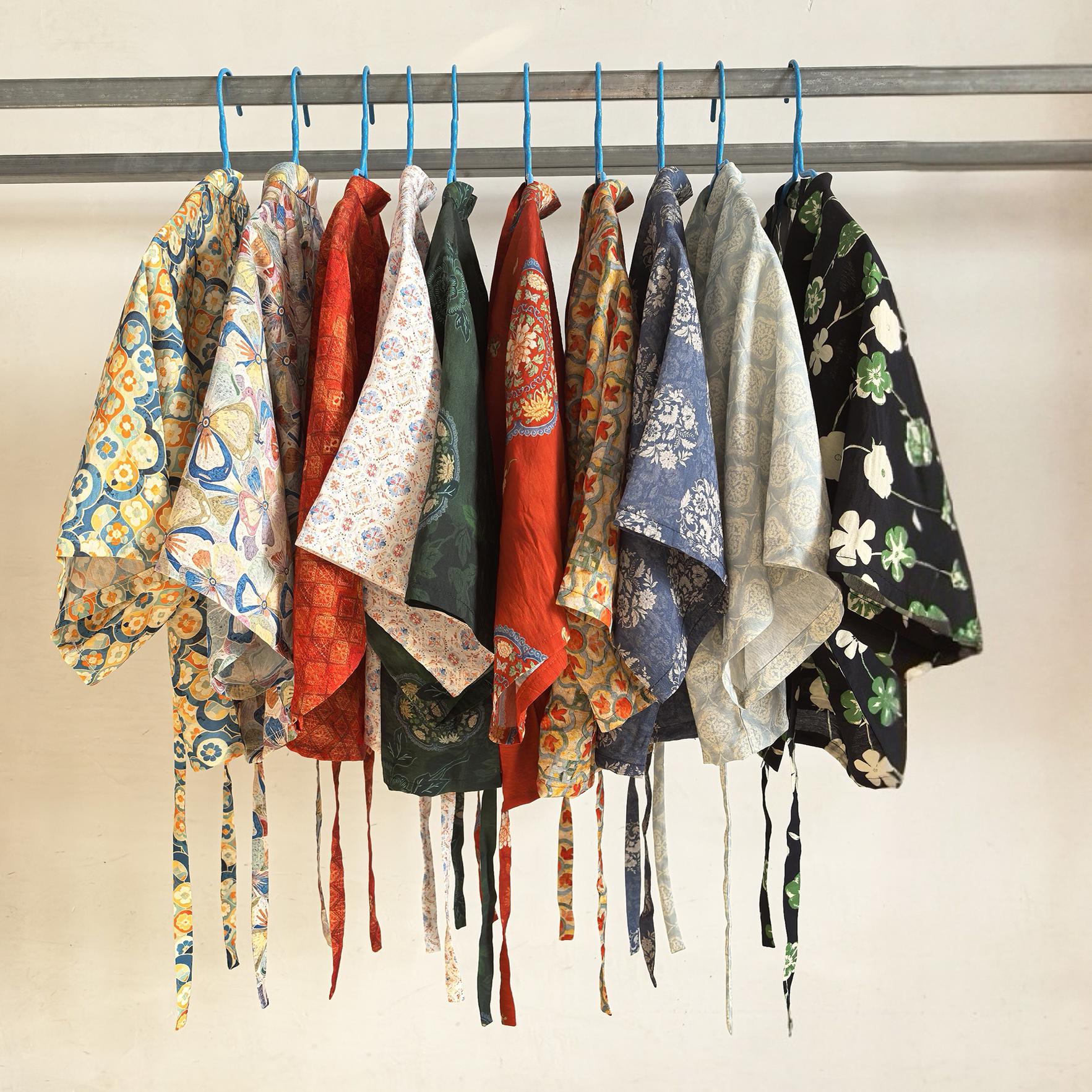 清流麗夏漢服ダブルブレスト唐ジャケットショートシャツマルチカラーテンセルリネンブロケードコットンプリント唐半袖春夏トップス