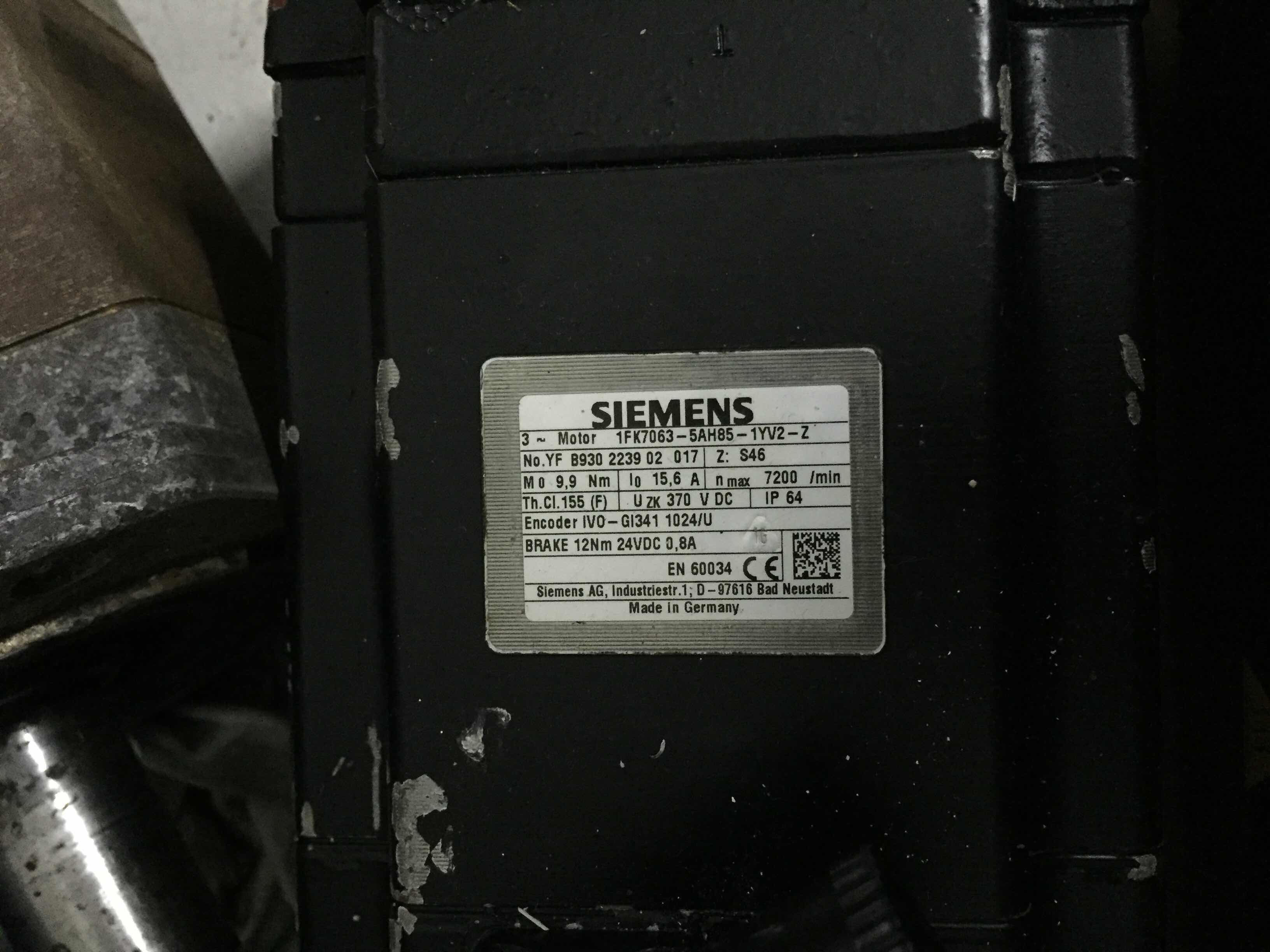 Siemens servo motor 1FK7063-5AH85-1YV2-Z spot sale