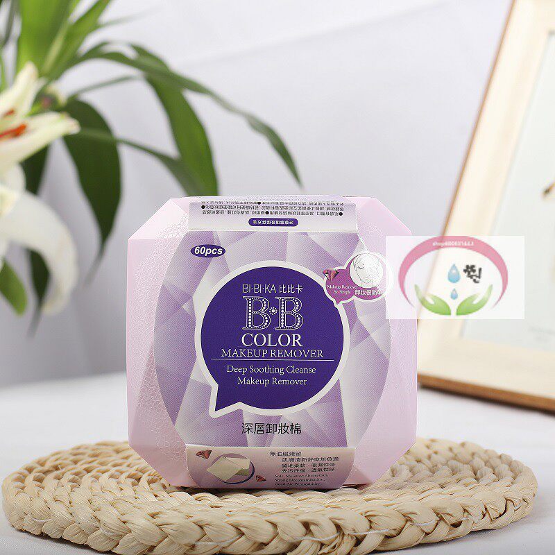 Taiwan Bibi Card Makeup Remover Wet Tissue Bb Color Moisturizing Deep Cleaning Decontamination 60 sheets