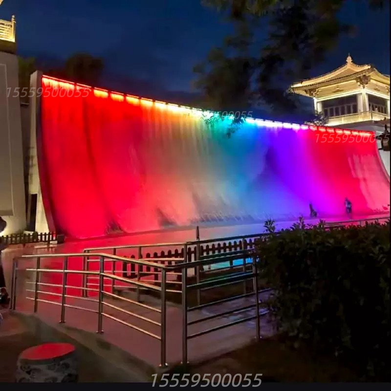 Tidal Waterfall Anti-Gravity Internet-Famous Spot Water Curtain Wall Outdoor Large Fountain Flowing Water Feature Wall Landscape Decoration