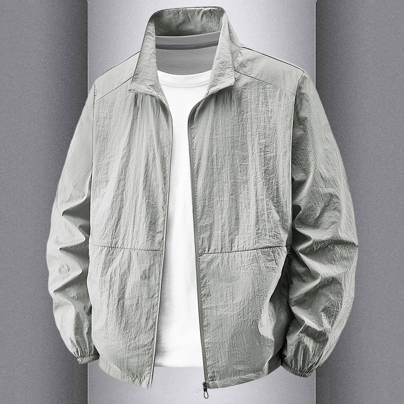 Ice Silk Quick-Drying Men's Sun Protection Clothing Summer Ultra-Thin Stand-Up Collar Jacket Outdoor 2026 New Men's Sun Protection Clothing