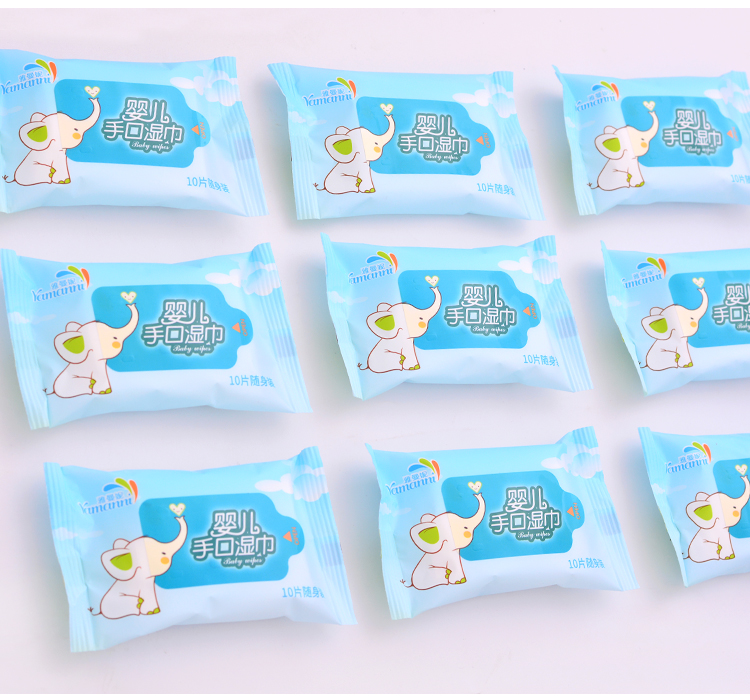 Khăn lau trẻ em Di động Sơ sinh Em bé Khăn giấy Người lớn Tay Đặc biệt Mang theo Túi làm sạch 6 Gói khăn ướt cho trẻ con