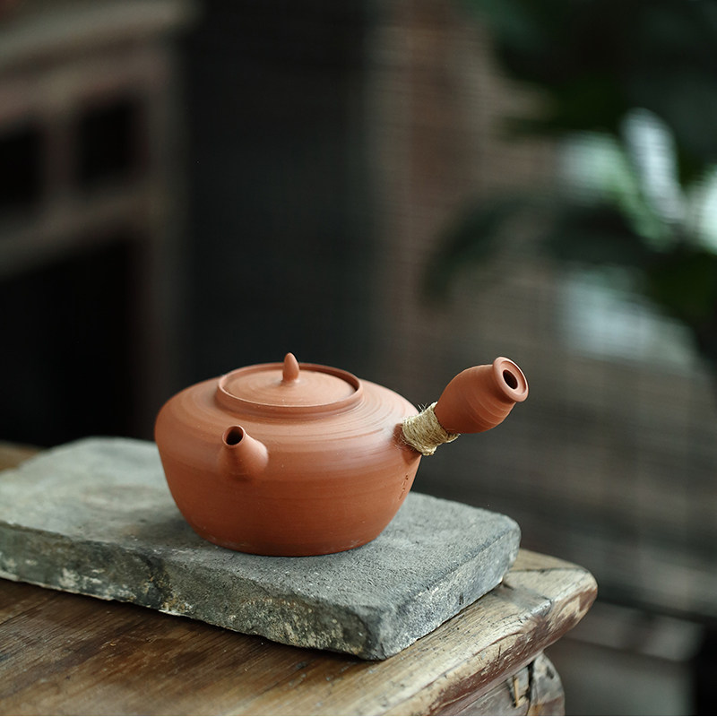 潮汕砂銚壺工夫茶壺玉書煨蘇章睦砂銚炭爐電陶爐煮茶砂銚壺側把|茶壺