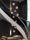 Light Luxury Loft High-Ceiling Staircase Chandelier, Modern Minimalist Small Duplex Villa Living Room Crystal Rotating Long Chandelier