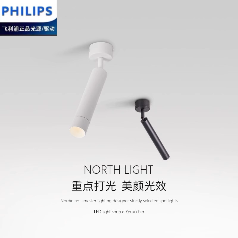 Philips Designer Slim Tube Led Surface-Mounted Spotlight for Living Room, Background Wall, Dining Room, Ceiling, Ambiance, Shop, Commercial Use