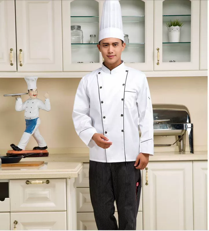 Quần áo làm việc đầu bếp mùa hè nam ngắn tay dài tay căng tin khách sạn ăn uống nhà bếp công nhân quần áo màu trắng quần áo đầu bếp quần áo mùa hè đồng phục bếp ao bep truong